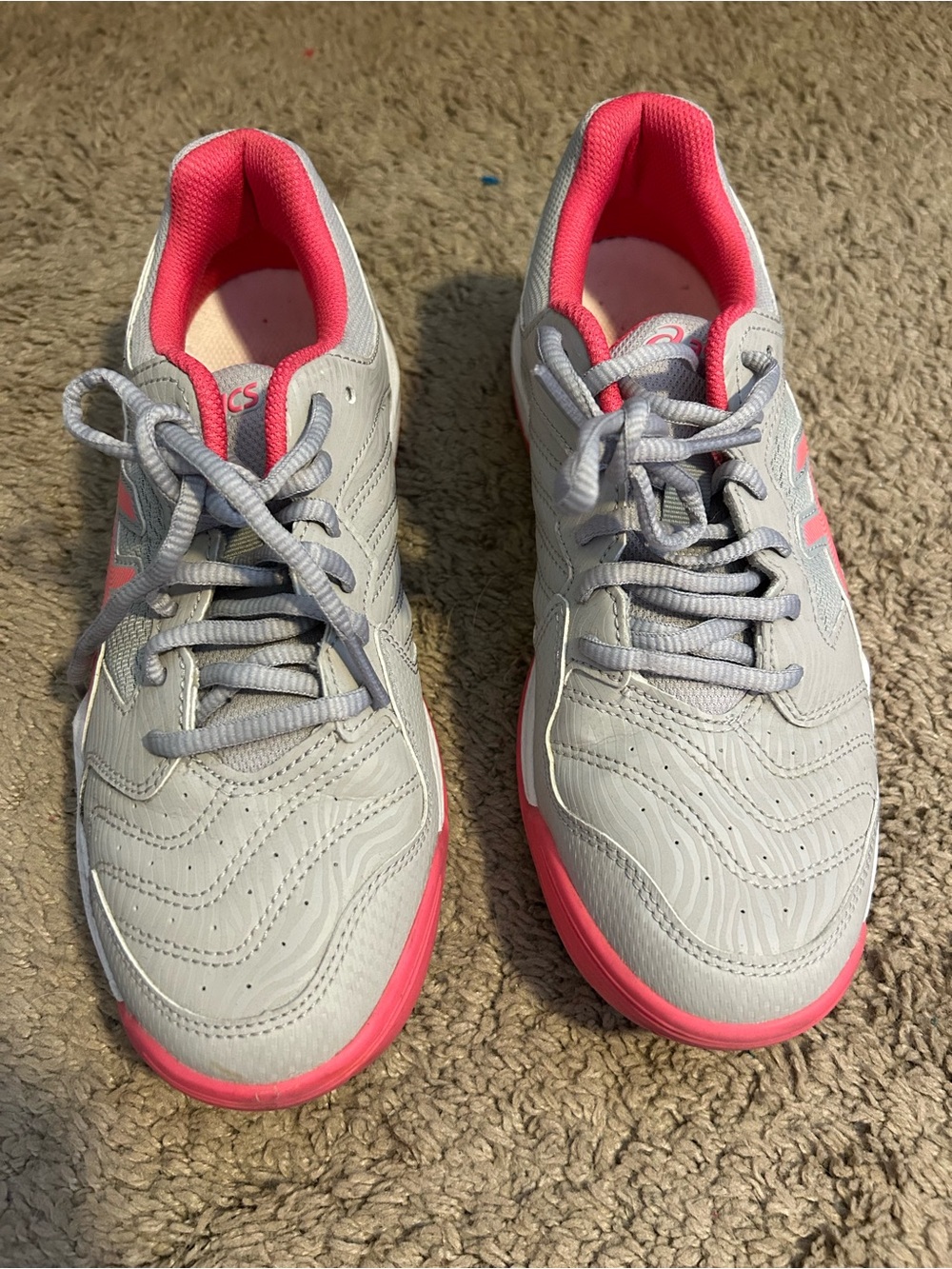 Asics Women's Gray and Pink Athletic Sneakers